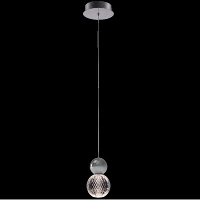 Φωτιστικό Κρεμαστό LED 5W 230V 600lm Θερμό Φως Χρώμιο DIAMOND